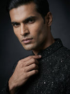 Black Jodhpuri with full hand embroidery