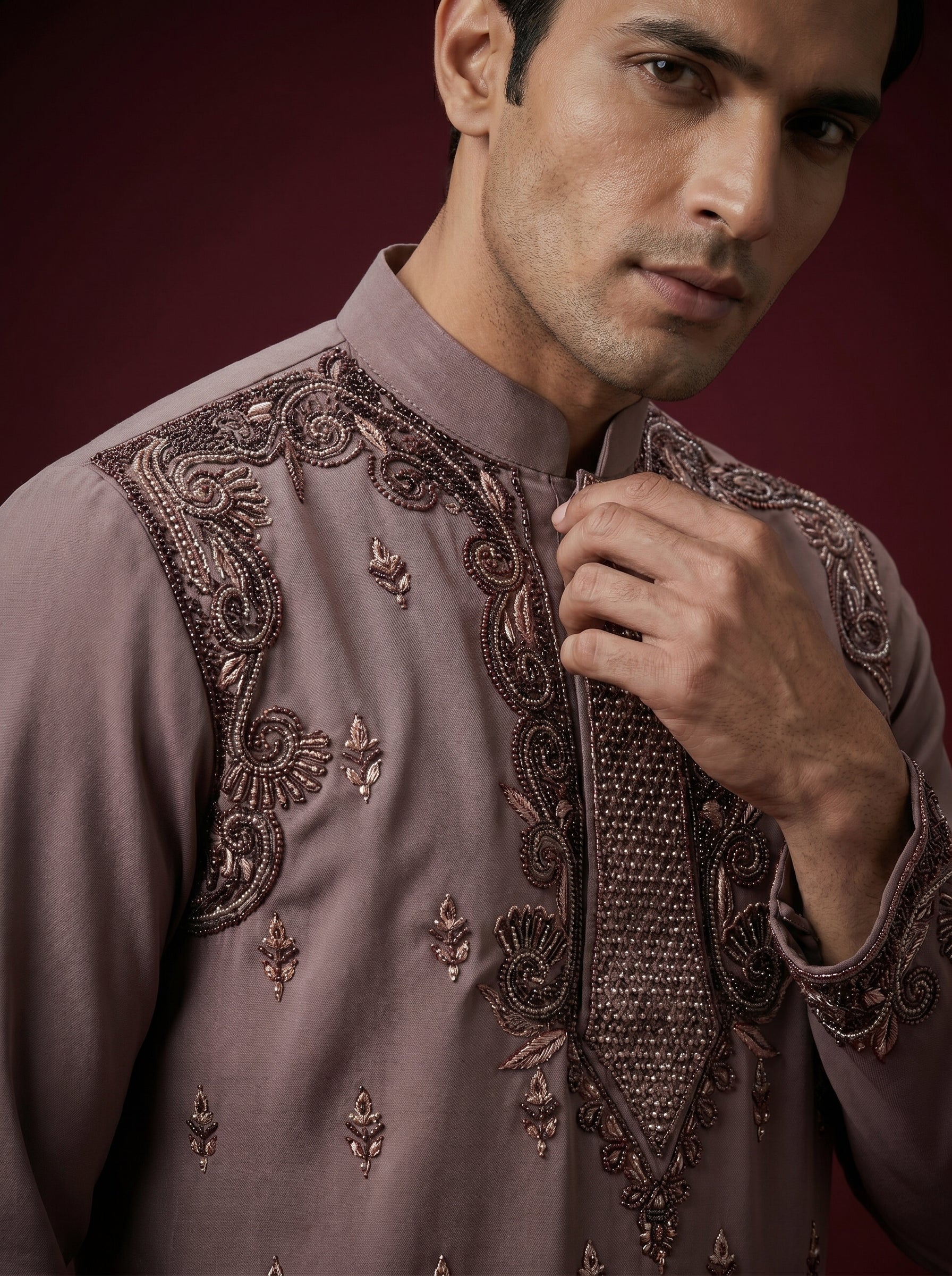 Japanese Hand Embroidered Kurta Pajama