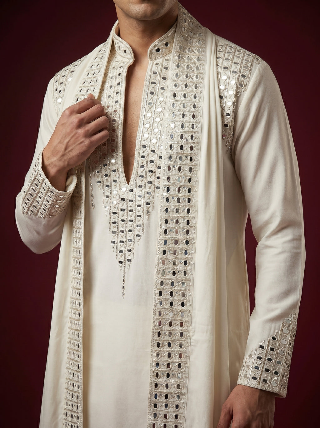 Japanese Hand Embroidered Kurta Pajama