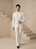 White Japanese Hand Embroidered Tuxedo