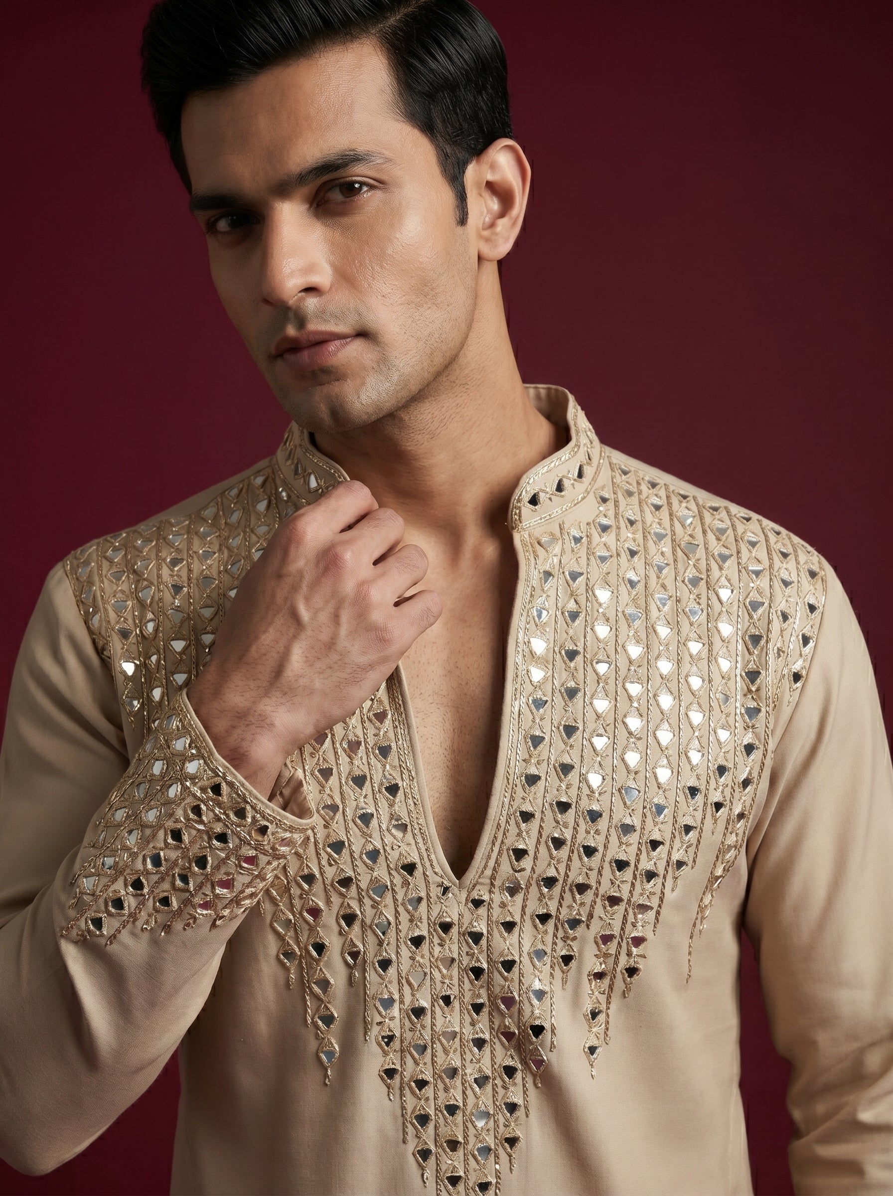 Japanese Hand Embroidered Kurta Pajama
