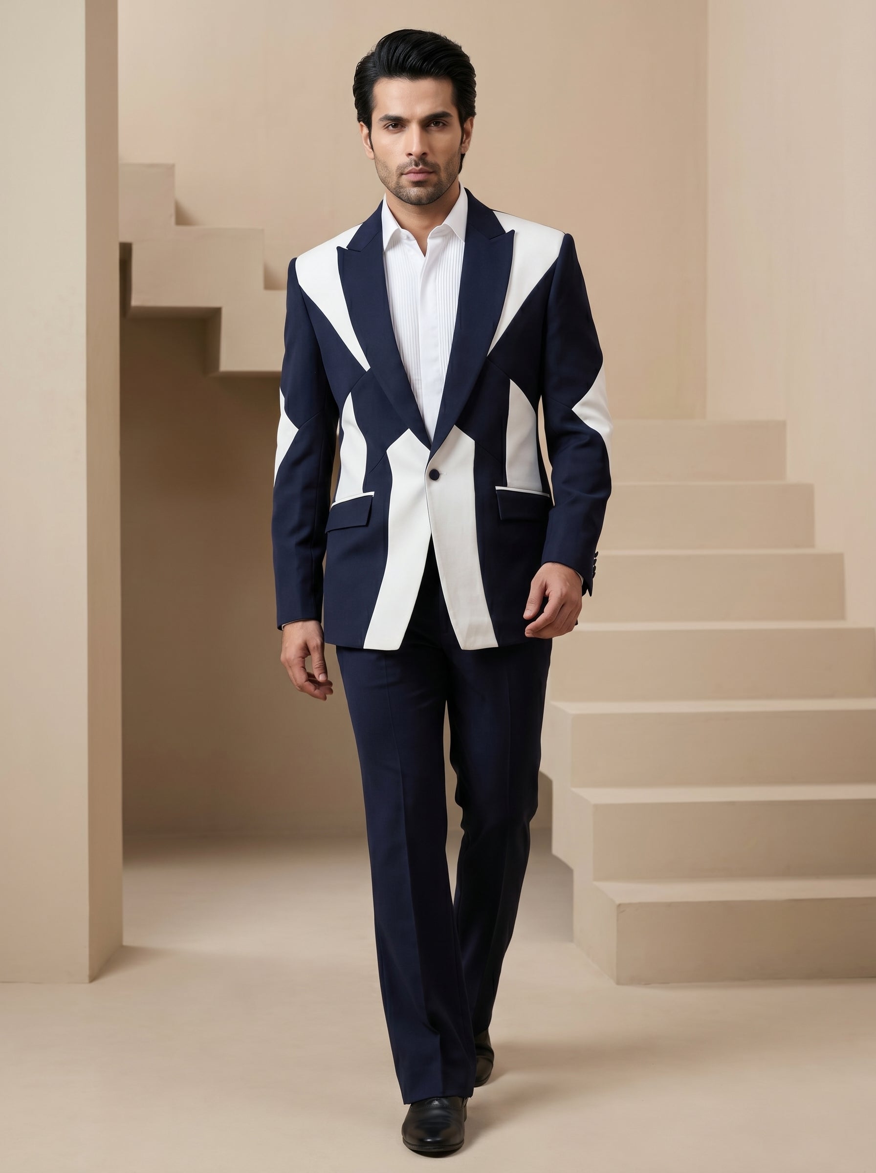 Blue Japanese Patch Work Suit
