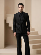 Black Japanese Hand Embroidered Tuxedo