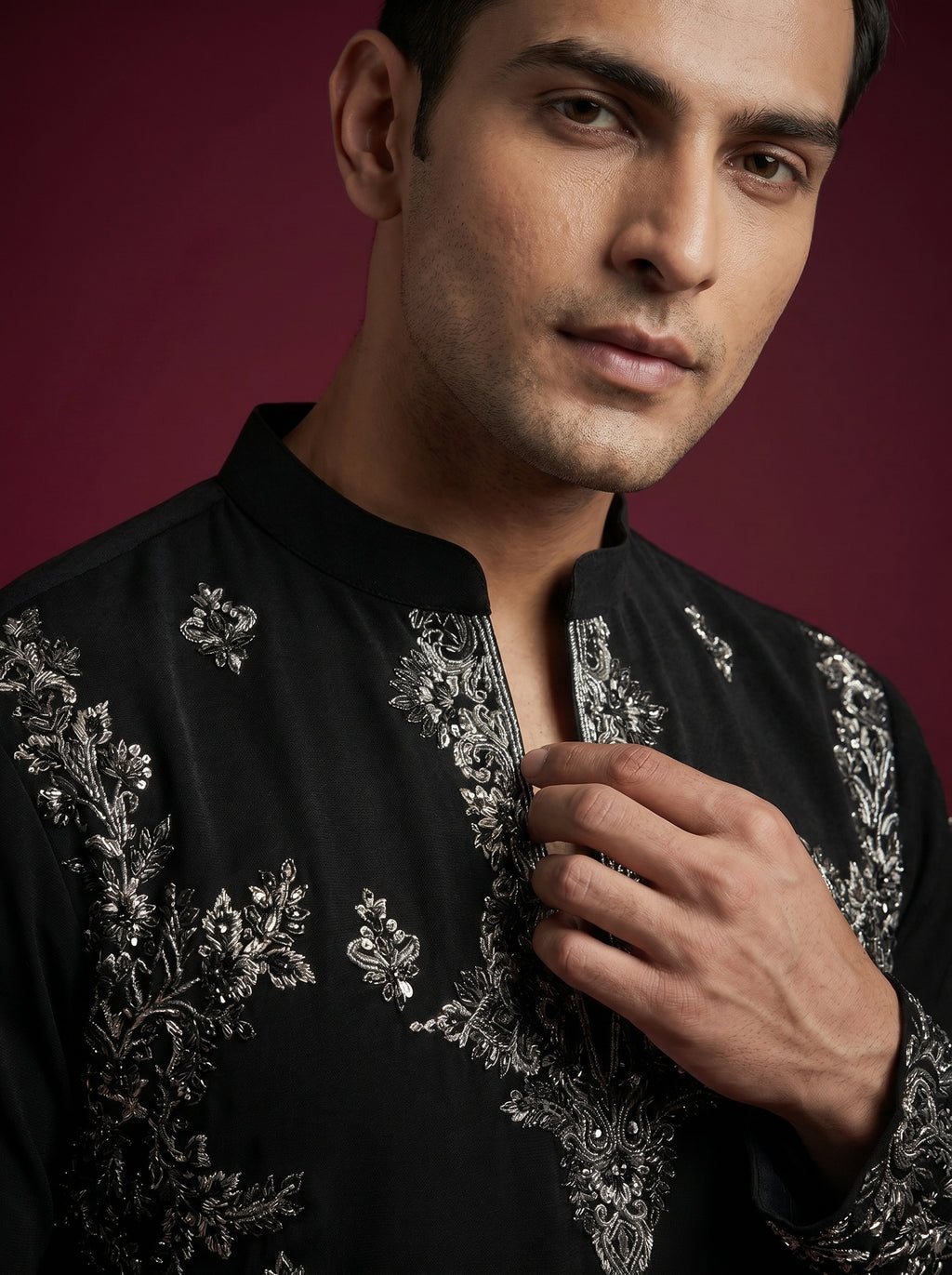 Japanese Hand Embroidered Kurta Pajama