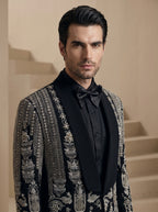 Black Japanese Hand Embroidered Tuxedo