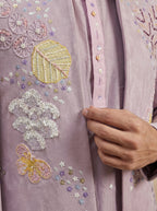 Velvet Multicolor Hand Embroidered Indo Western