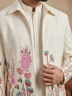 Shacket with Multi Color Thread Work