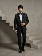 Black Japanese Hand Embroidered Tuxedo