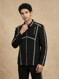 Shacket with thread work and zip