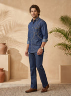Hand embroidered designer shirts with same pants (SH-NU11)