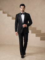 Black Japanese Hand Embroidered Tuxedo