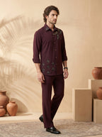 Hand embroidered designer shirts with same pants (SH-NU07)