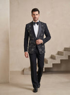 Black Japanese Hand Embroidered Tuxedo