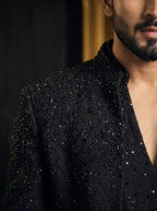 Hand Embroidered Front open Indo western with v neck kurta