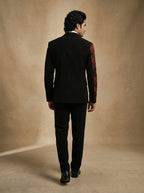 Black Japanese hand embroidered tuxedo