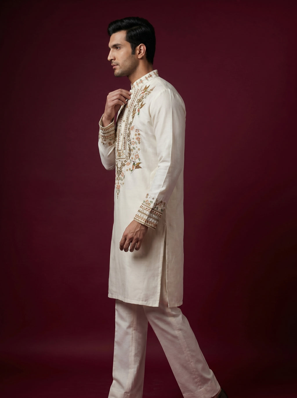 Japanese Hand Embroidered Kurta Pajama