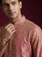 Tissue Fabric Hand Embroidered Kurta Pajama