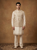 Silk Kurta Pajama Waistcoat Set
