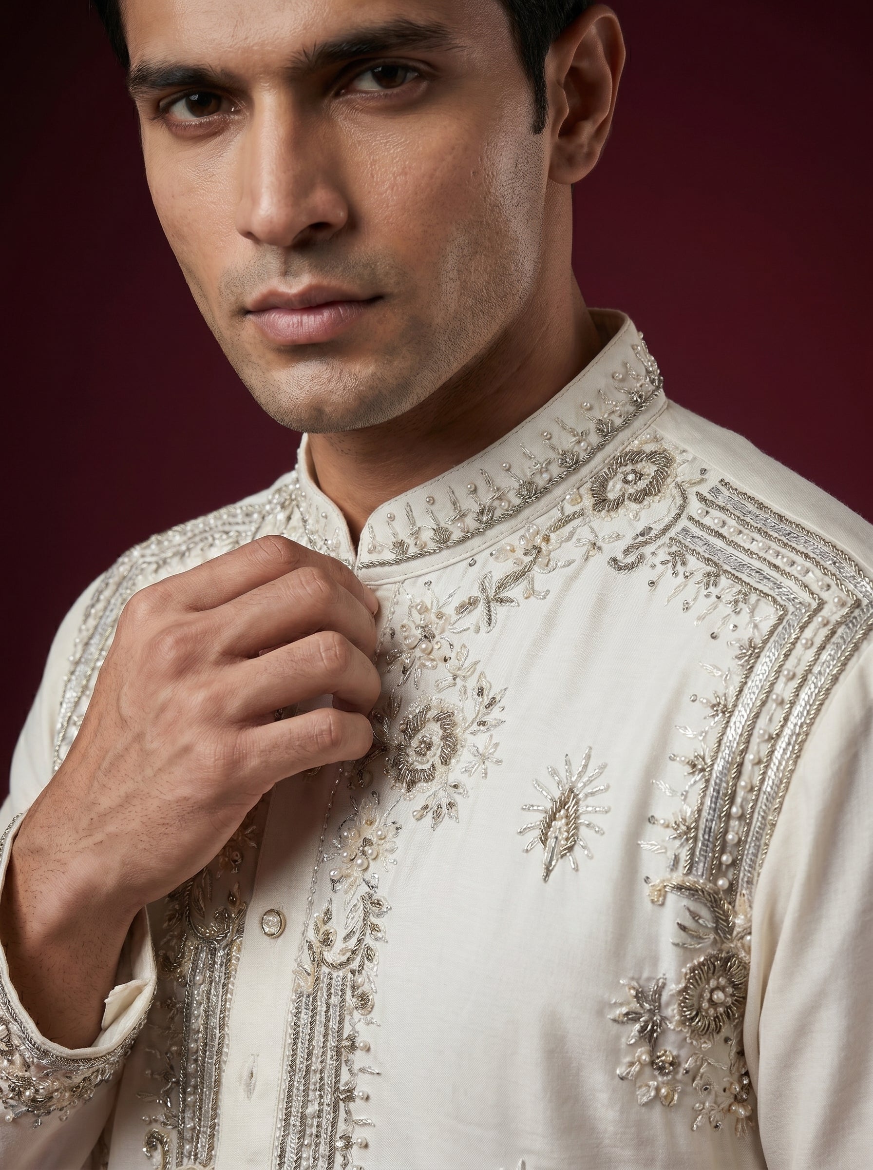 Japanese Hand Embroidered Kurta Pajama