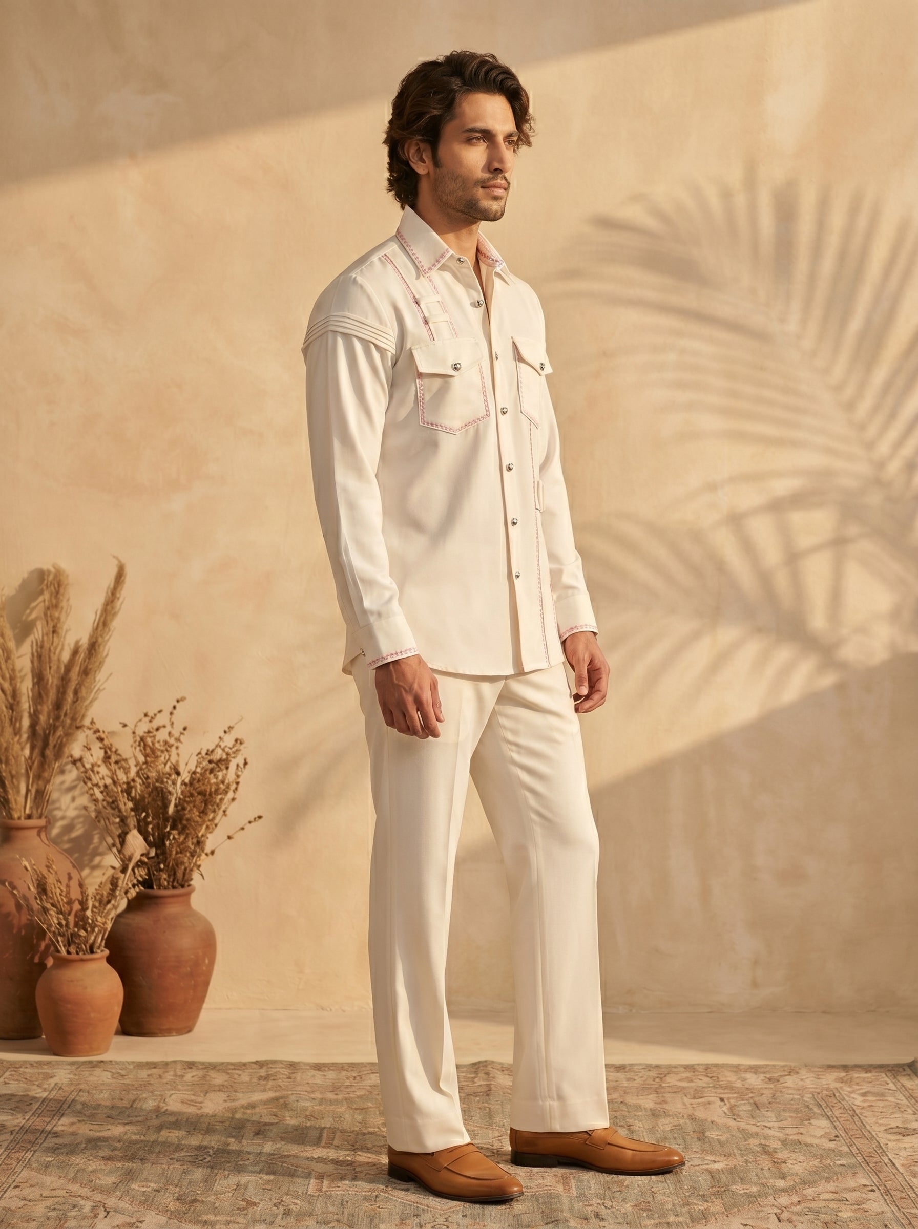 Thread work designer shirts with same pants (SH-NU03)