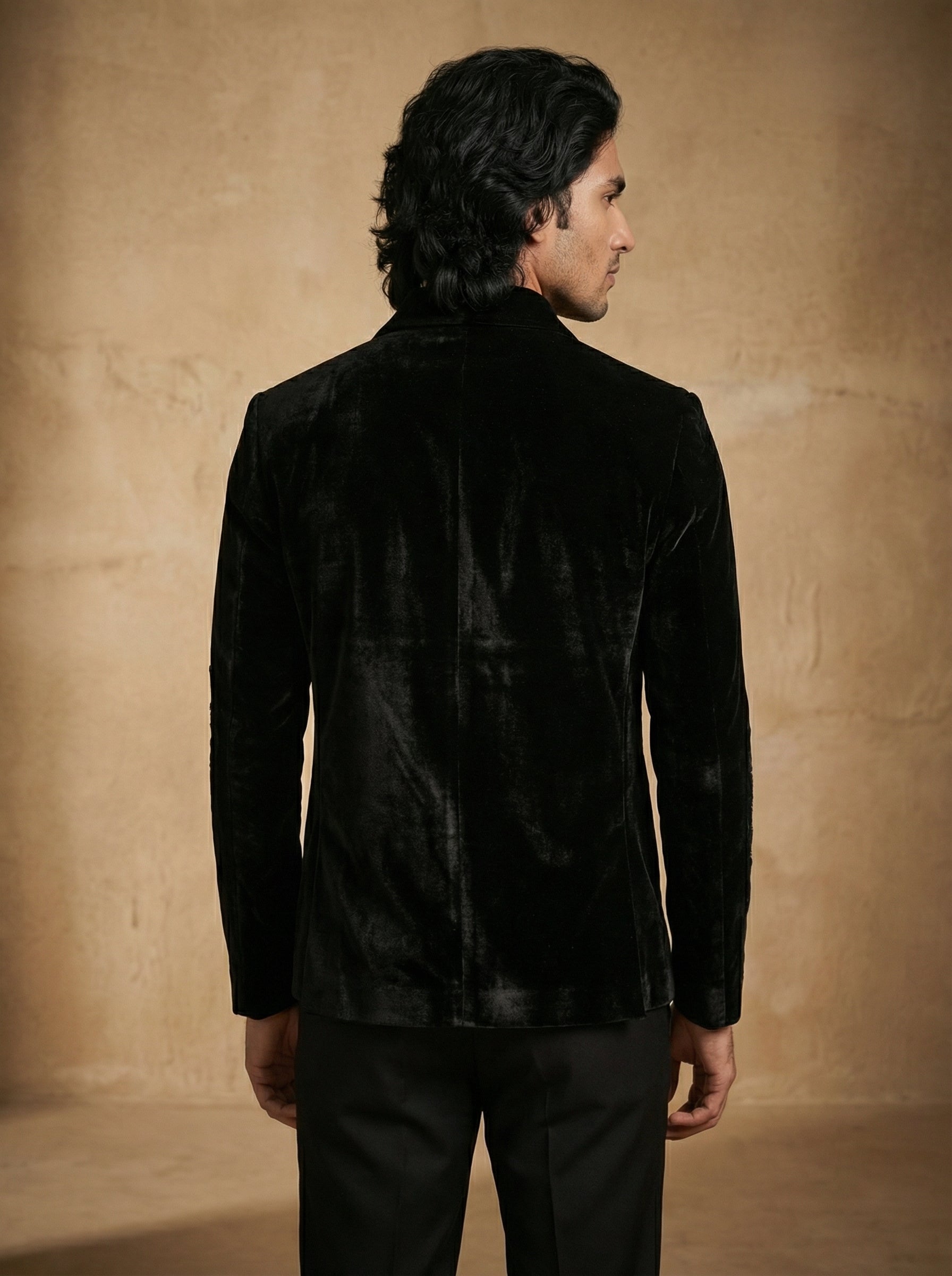 Hand painted and hand work velvet shacket