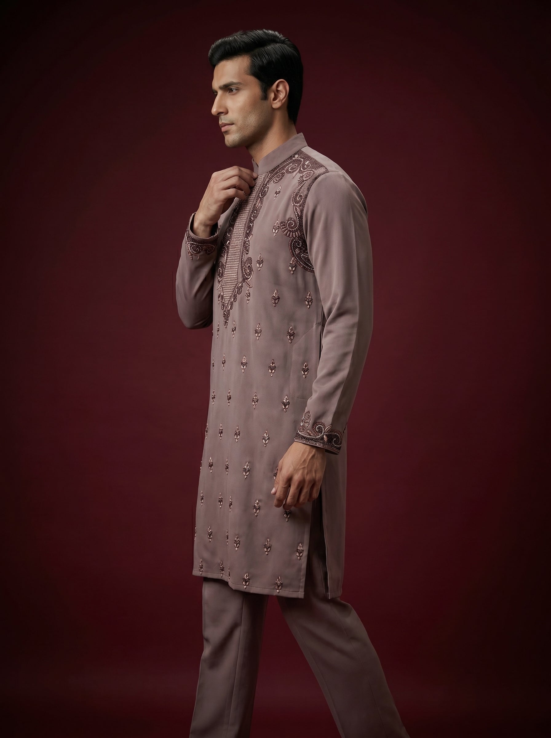 Japanese Hand Embroidered Kurta Pajama