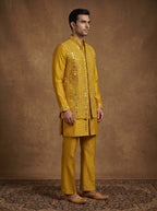 Silk Kurta Pajama Waistcoat Set