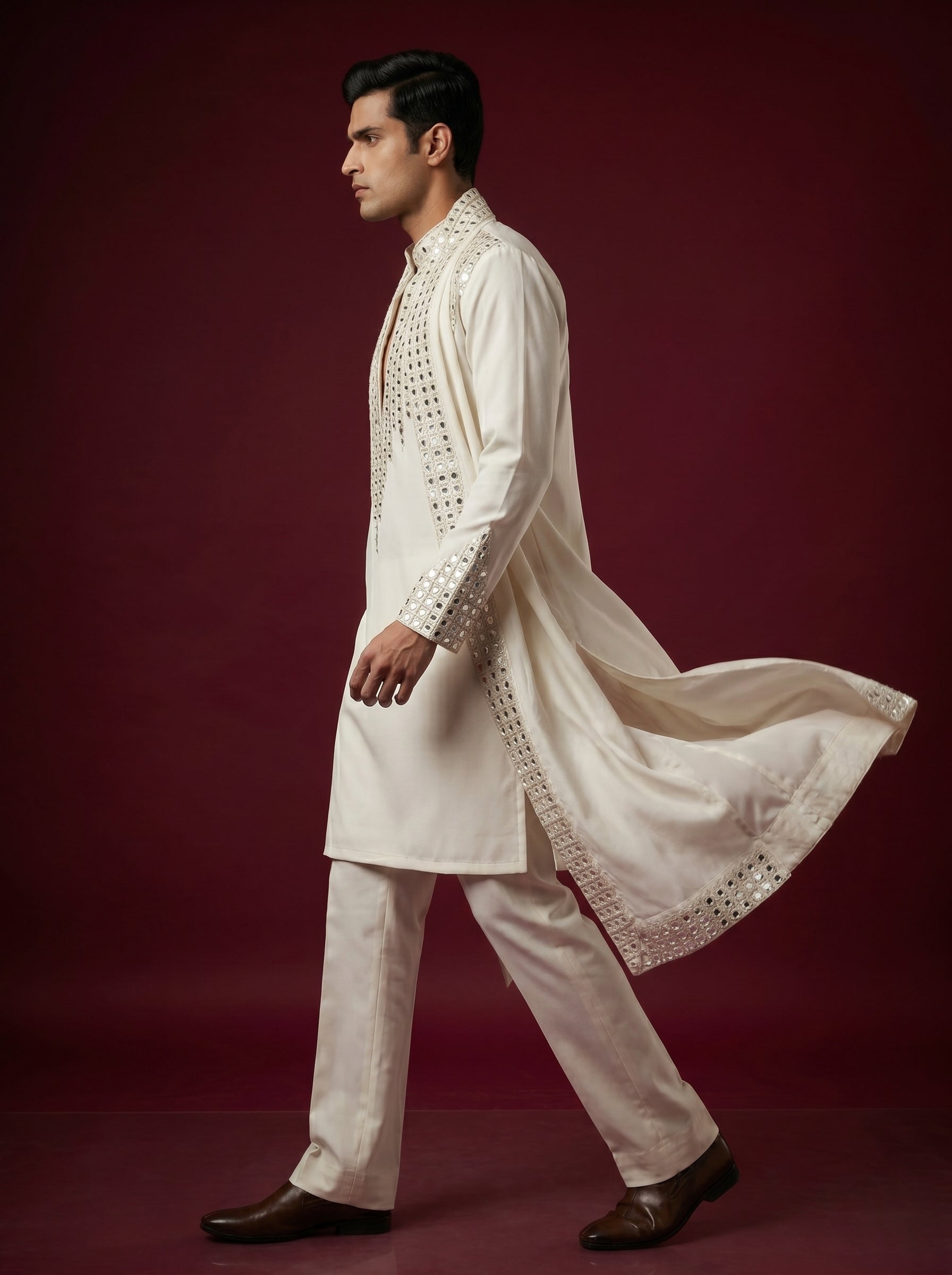 Japanese Hand Embroidered Kurta Pajama