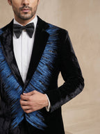 Black Velvet Hand Print Tuxedo