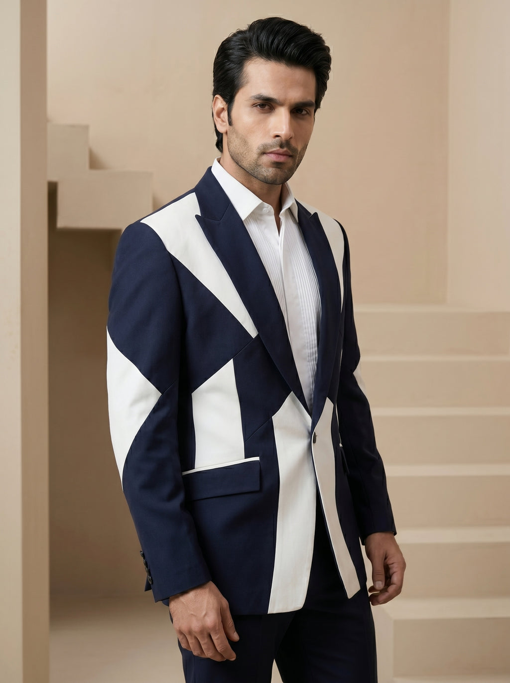 Blue Japanese Patch Work Suit