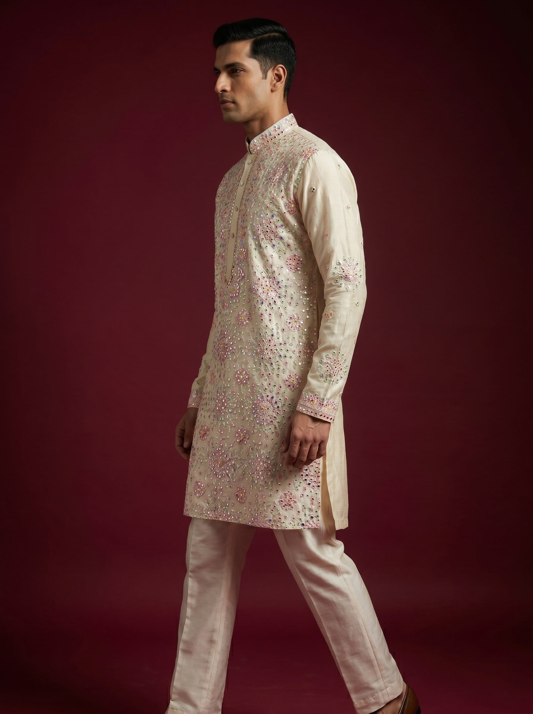 Japanese Hand Embroidered Kurta Pajama