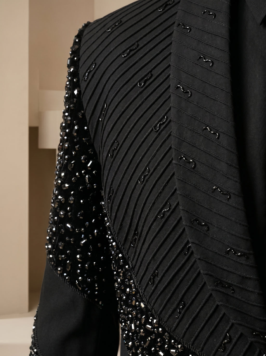 Black Japanese Hand Embroidered Tuxedo
