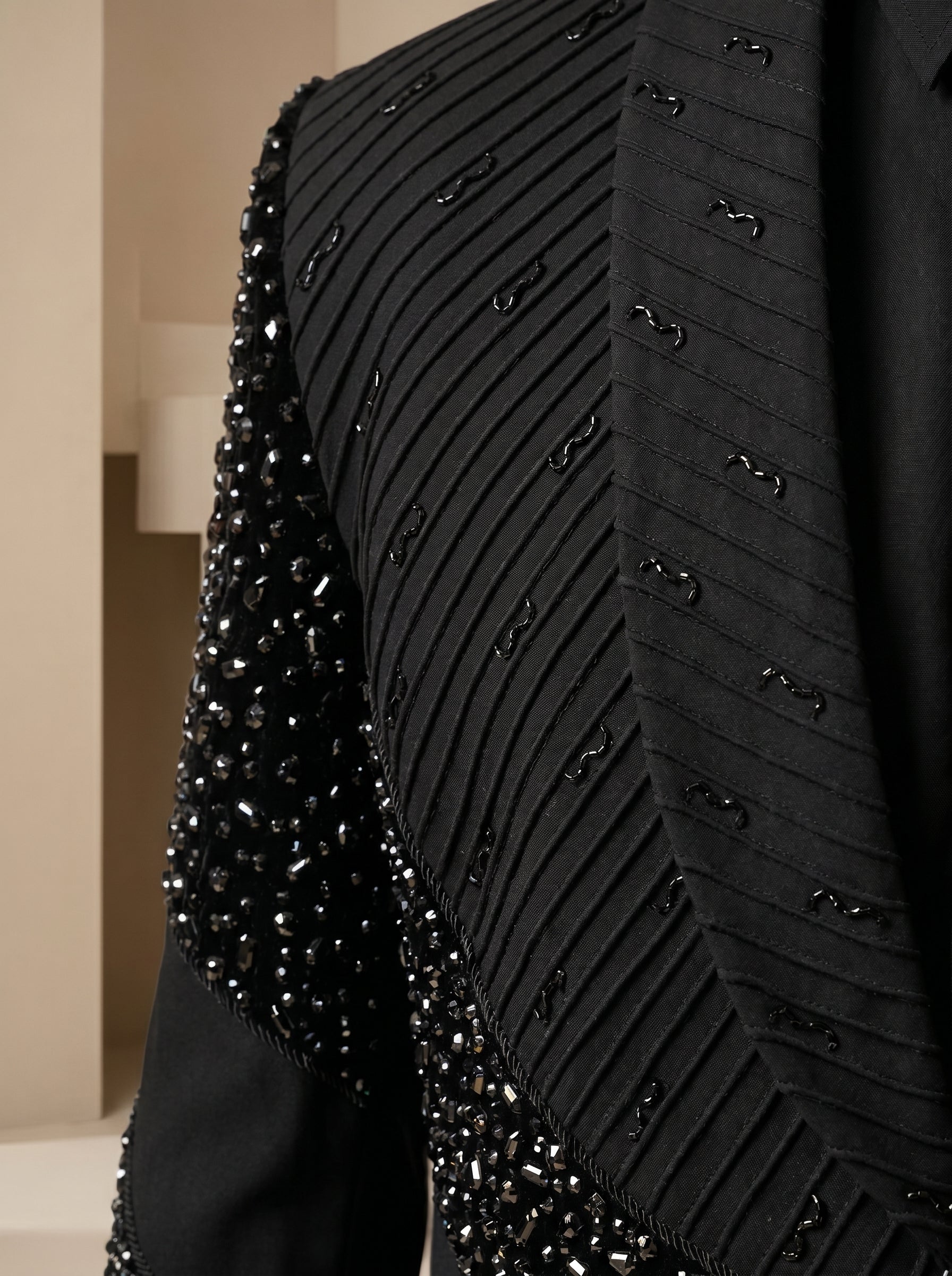 Black Japanese Hand Embroidered Tuxedo