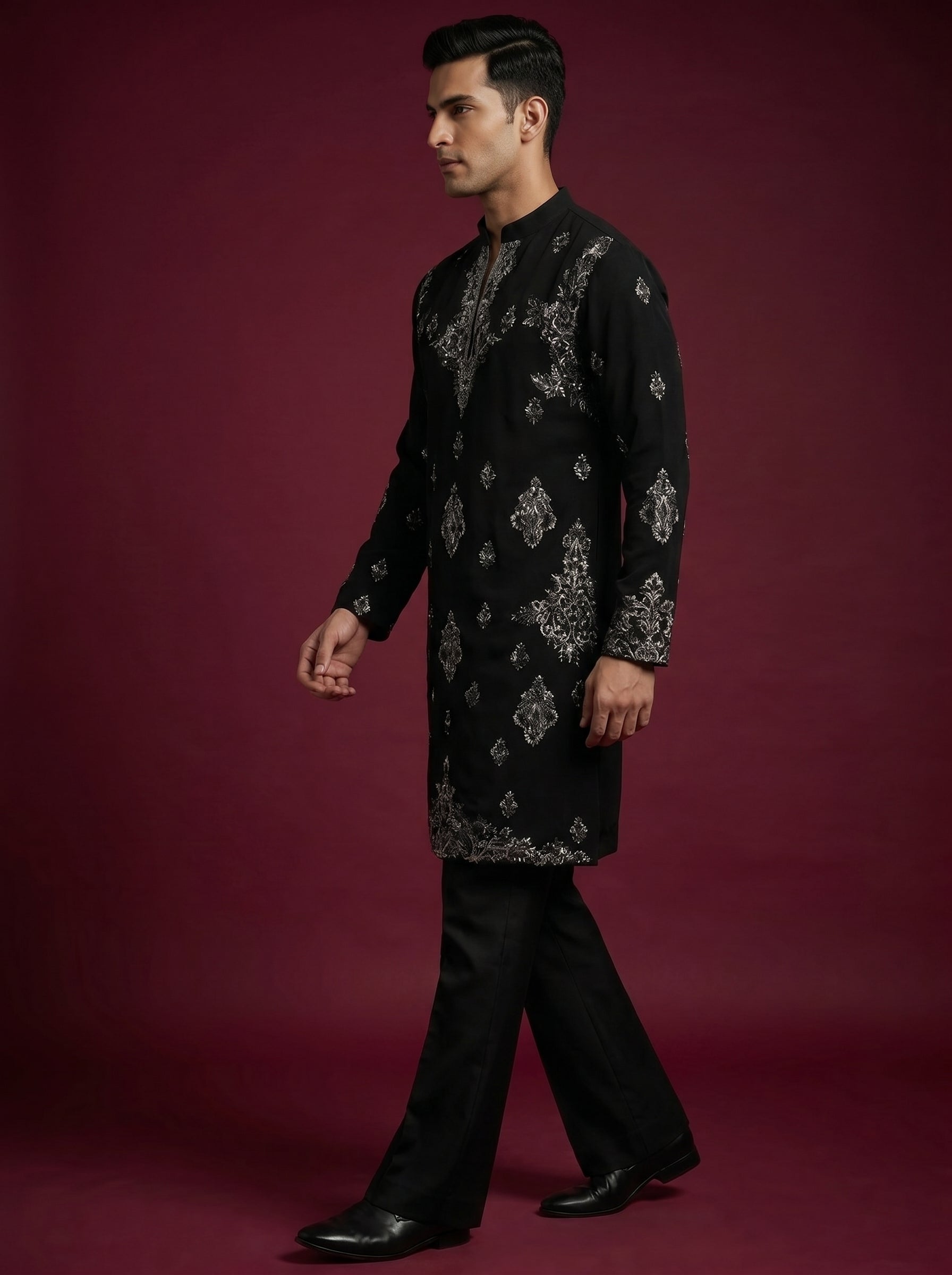 Japanese Hand Embroidered Kurta Pajama