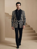 Black Japanese Hand Embroidered Tuxedo