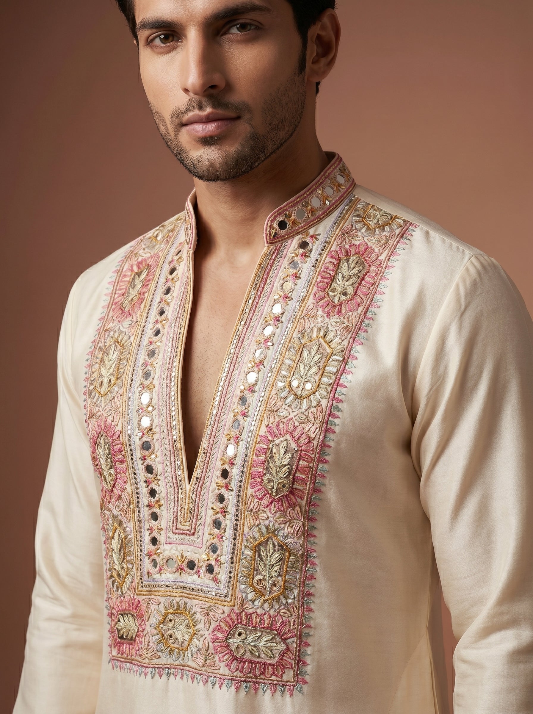 Japanese Hand Embroidered Kurta Pajama