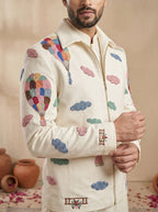 Shacket with Multi Color Thread and Hand Work