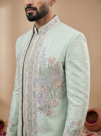 Silk Multicolor Hand Embroidery Carnival Indo Western