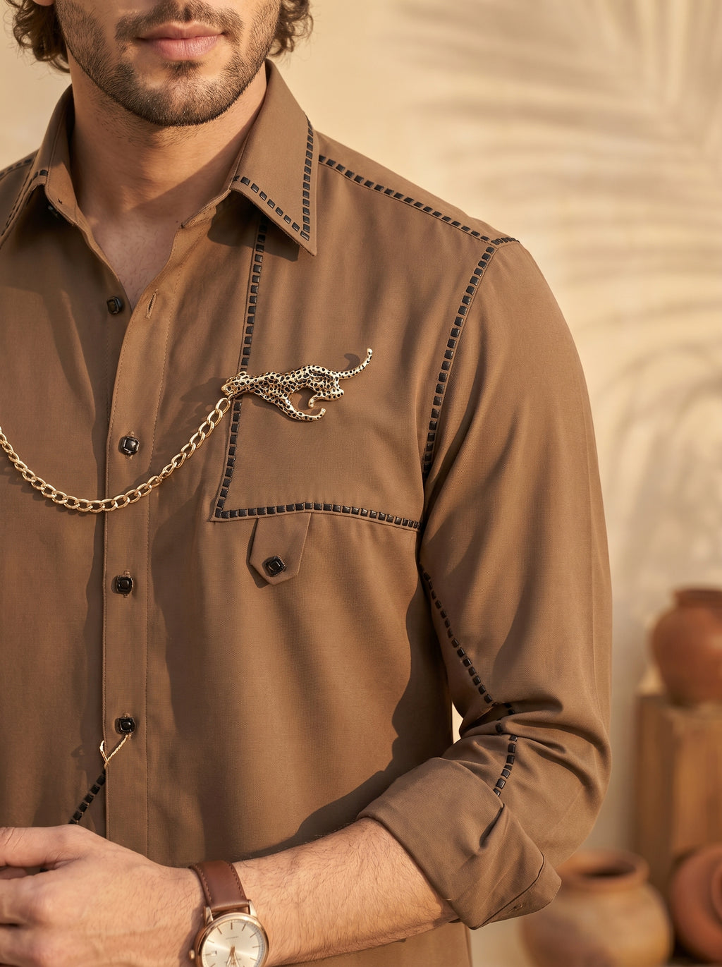 Hand embroidered designer shirts with same pants (SH-NU09)