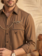 Hand embroidered designer shirts with same pants (SH-NU09)