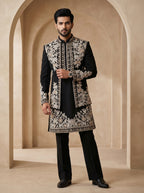 Black thread work & Hand Embroidered Indo Western