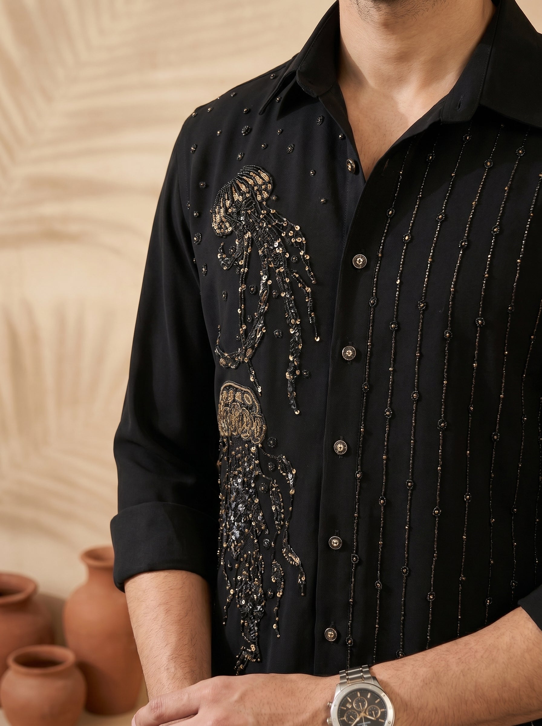 Hand embroidered designer shirts with same pants (MD2435)