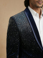 Velvet hand embroidered tuxedo