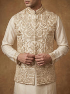 Silk Kurta Pajama Waistcoat Set