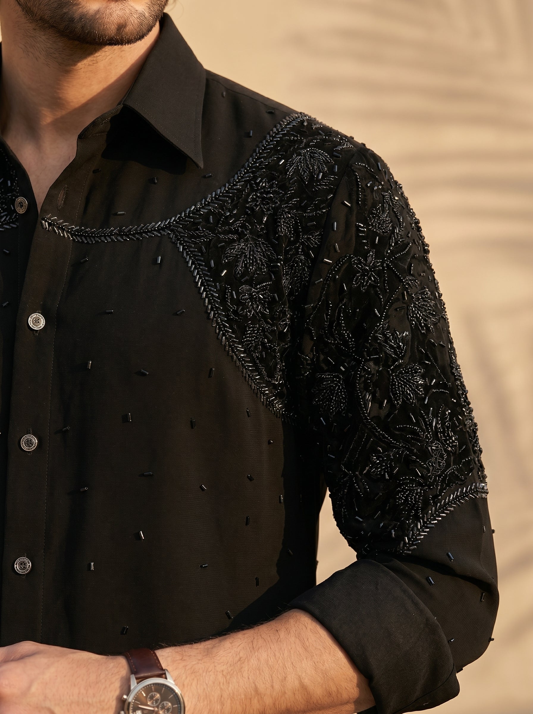 Hand embroidered designer shirts with same pants (SH-NU10)