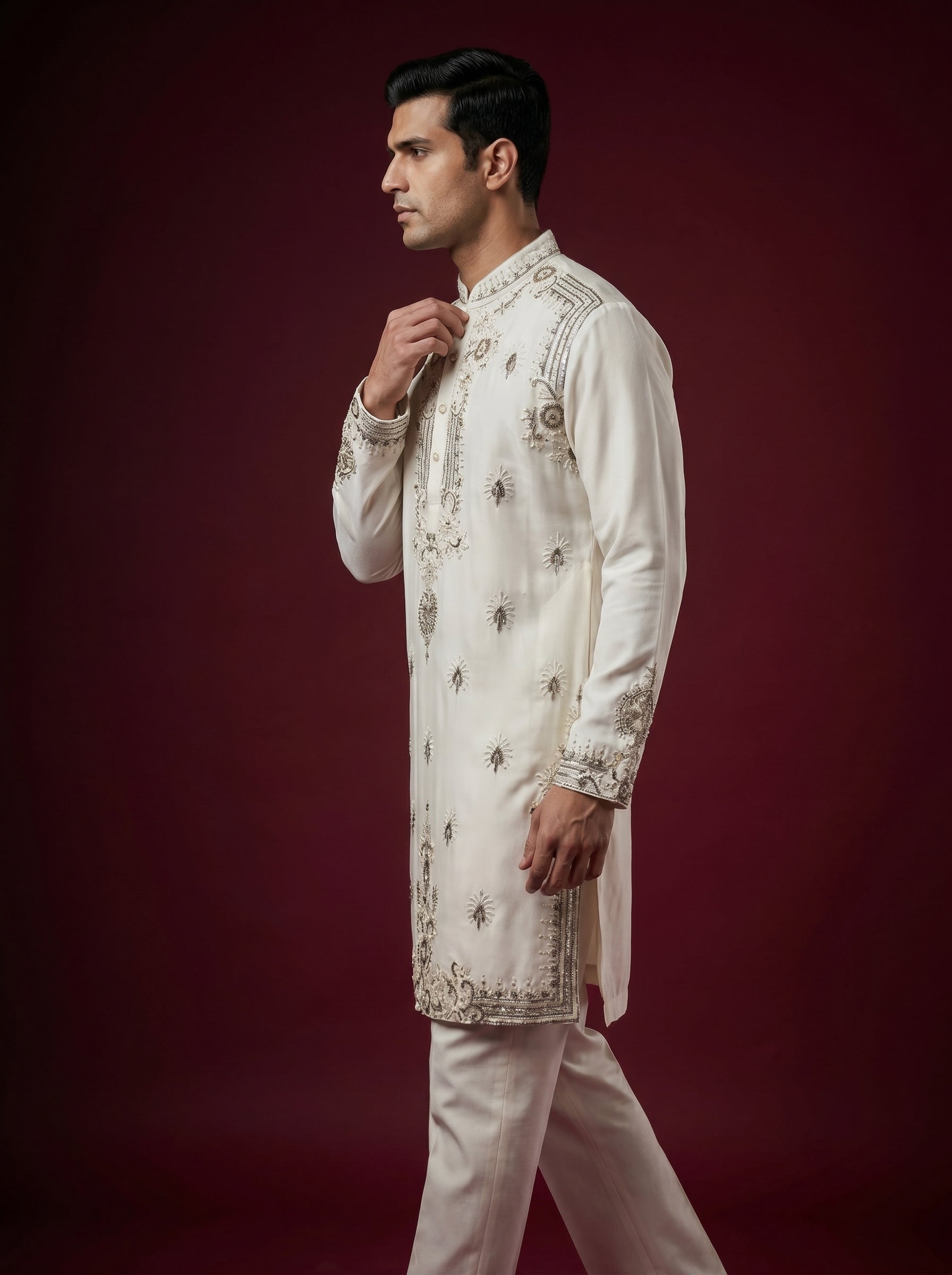 Japanese Hand Embroidered Kurta Pajama