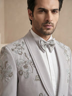 Grey Japanese Hand Embroidered Tuxedo