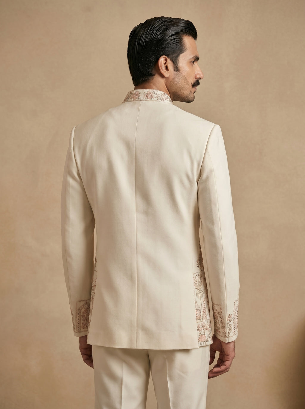 Ivory Jodhpuri with multicolor thread and hand work