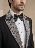 Black Japanese Hand Embroidered Tuxedo