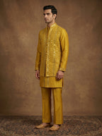 Silk Kurta Pajama Waistcoat Set